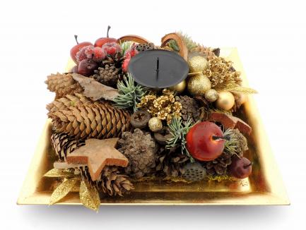 Christmas candle centerpiece sq. L